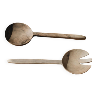 Anzar walnut cutlery set of 2