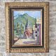 Oil painting on canvas - Savoyard village signed L Chabaud 86