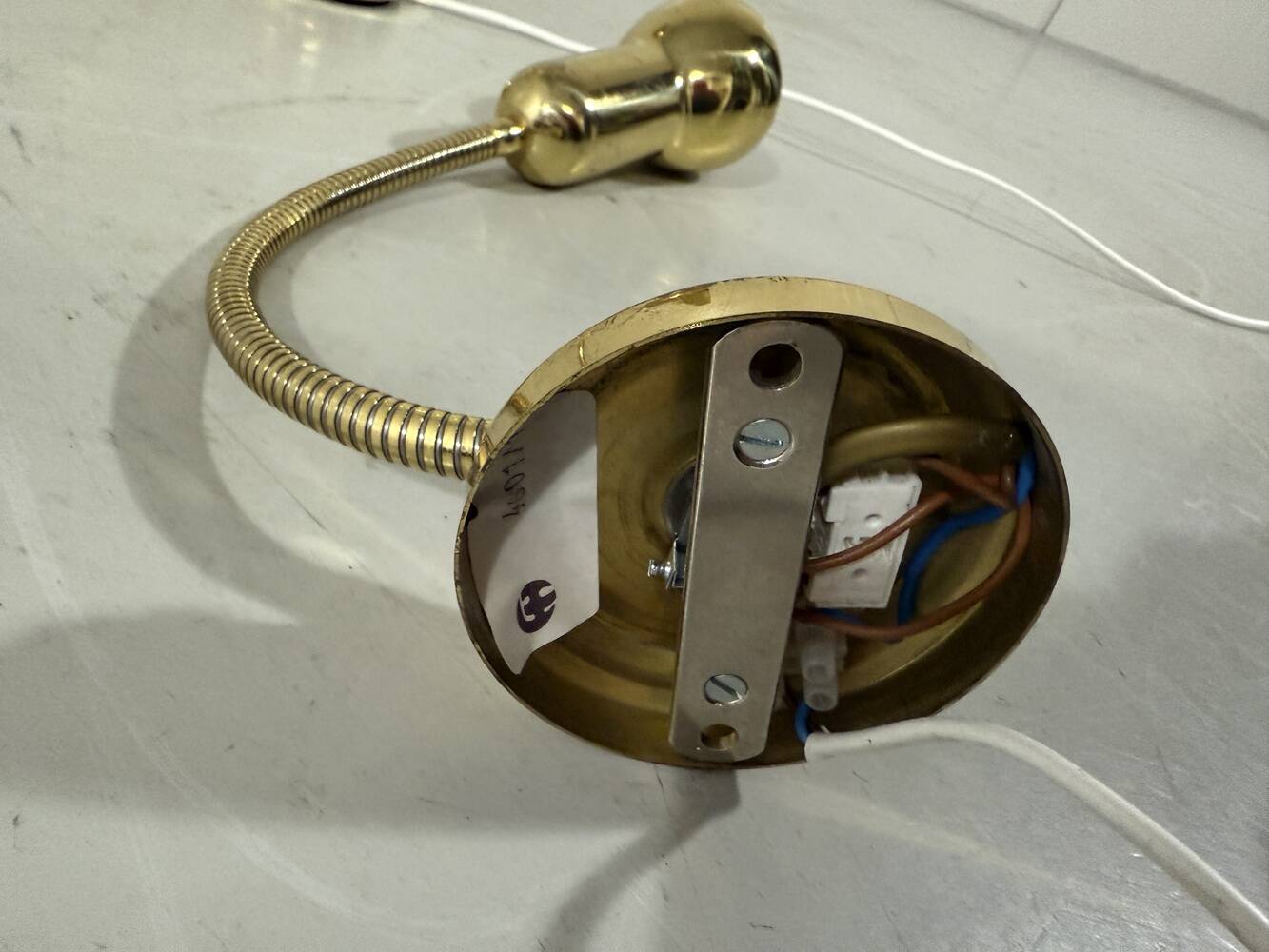 Brass flexible wall lamps, set of 2, 1960’s