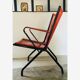 André Monpoix's orange scoubidou folding chair - 1960s