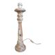 Wooden baluster lamp base with white cherry patina