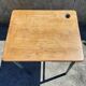 School table, wooden desk, metal, vintage, industrial style, 50s