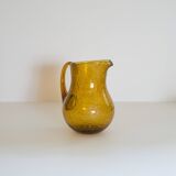 Biot blown glass pitcher