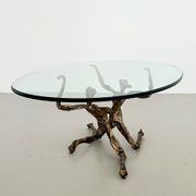 Salvino marsura vintage bronze handcrafted trinidad brutalist coffee table, 1960
