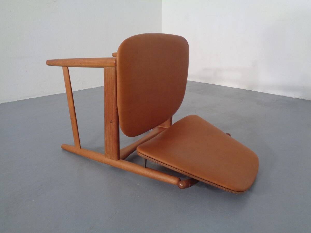 Teak and brass side chair by Arne Hovmand-Olsen for Mogens Kold, 1950s