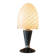 Mushroom table lamp Murano Swirl - silver details in black and white - vintage glass - Space Age design - 1970s