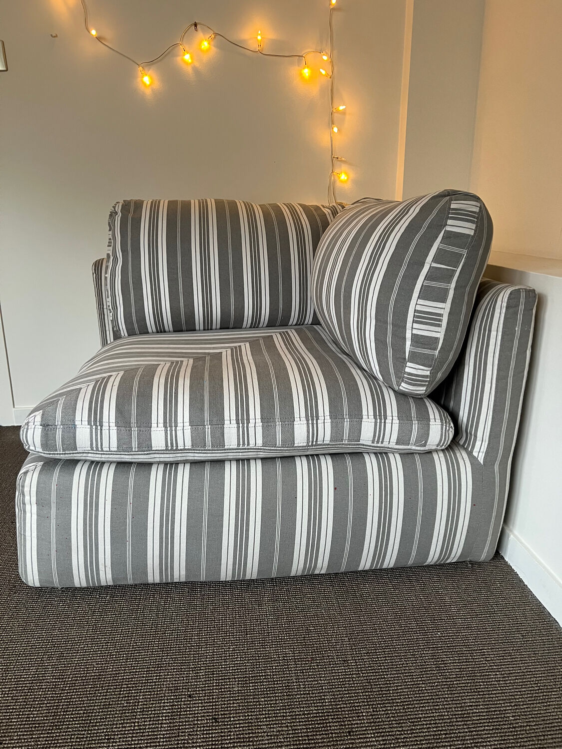 Corner armchair in fabrics