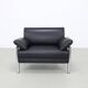 Fauteuil lounge postmoderne en cuir et chrome, années 1980