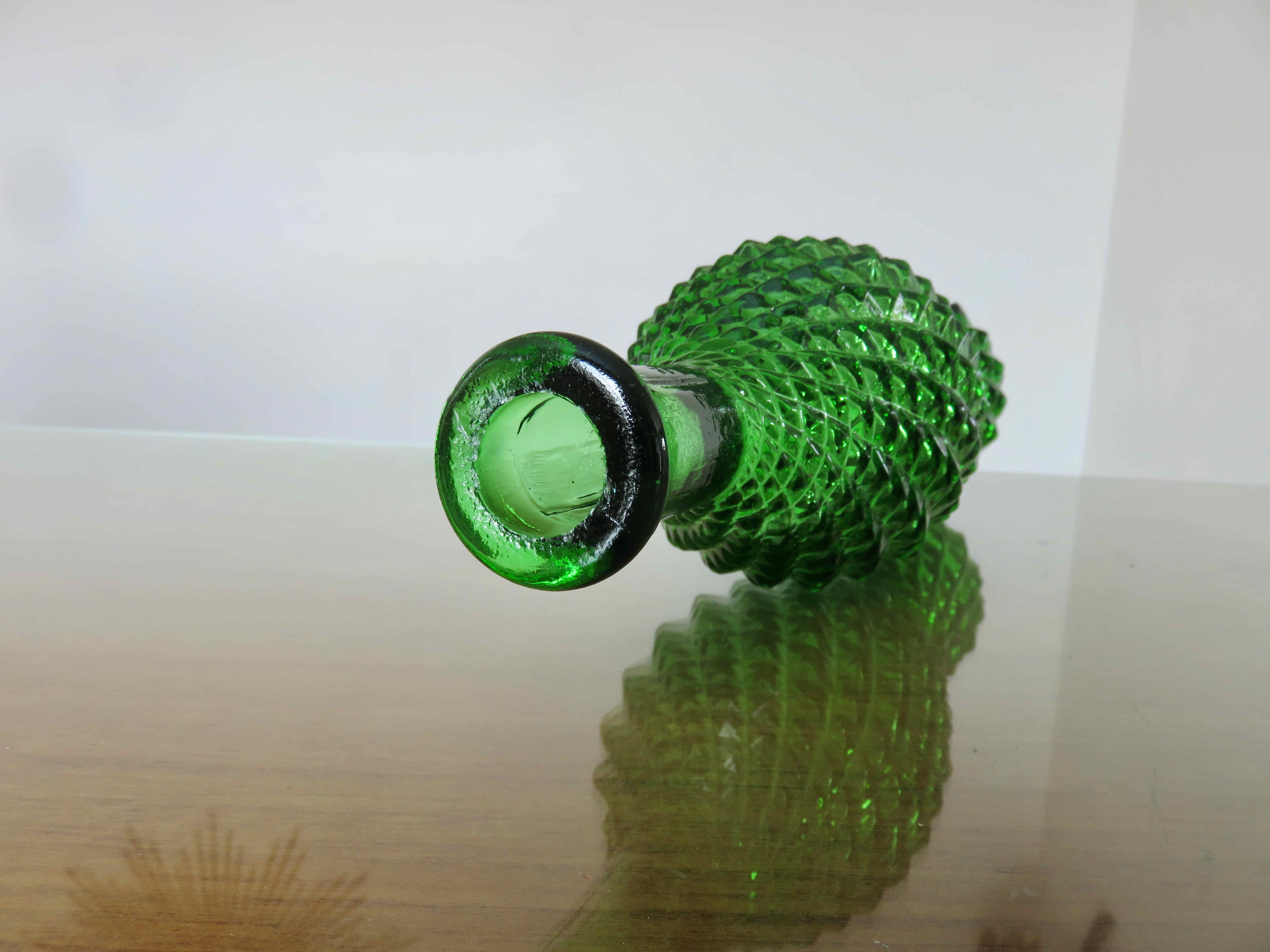 Empoli bottle made in Italy diamond tip glass 1970