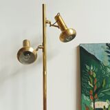 Floor lamp golden brass spots 70s