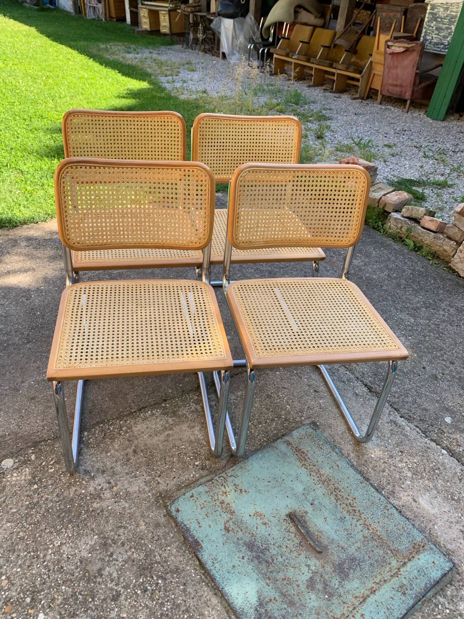4 chaises italiennes du milieu du siècle Marcel Breuer B32 Cesca, années 70