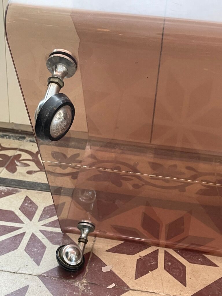 smoked plexi coffee table