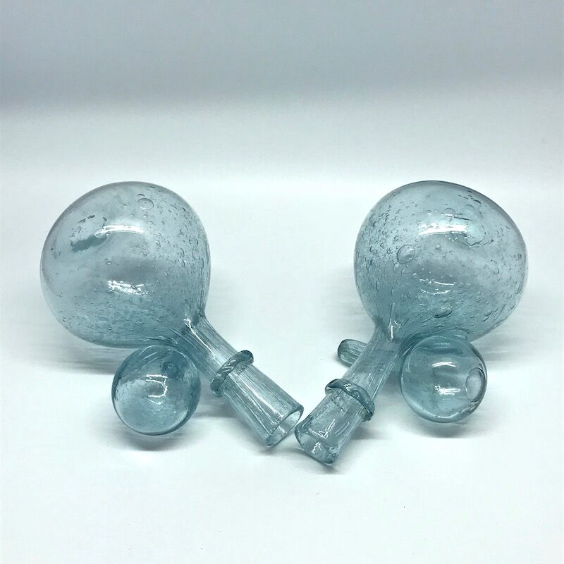 Biot blown glass carafes