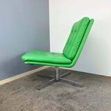 Swivel easy chair, chrome and faux leather, Vintage from the 70s