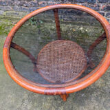 Table basse vintage en rotin