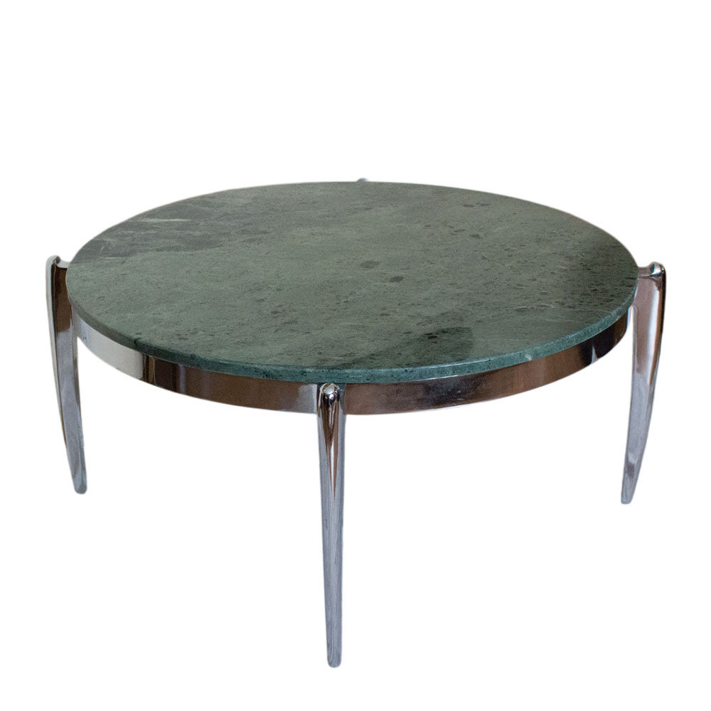 Spectacular coffee table made of marble and stainless steel