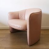 Pair of pink skai armchairs