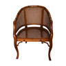 Barn-signed caning armchair