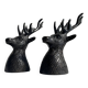Salt and pepper shaker set with patinated brass deer heads.