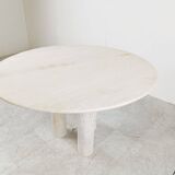 Round italian travertine dining table 1970s