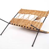 Iron and rattan magazine rack
