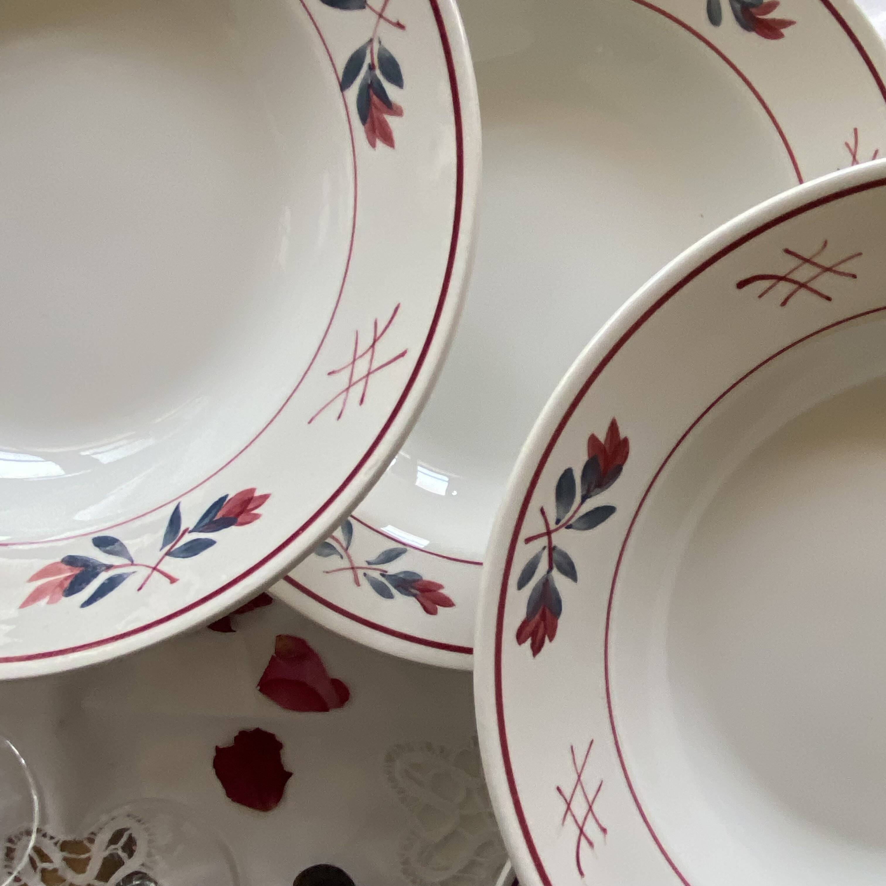 6 deep plates Céranord model Adeline