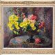 Jean Chaleye 1878-1960.Still Life Carnations & Marigolds.Framed Oil On Board.