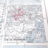 Old map Scandinavia Norway Sweden Finland 43x43cm from 1950