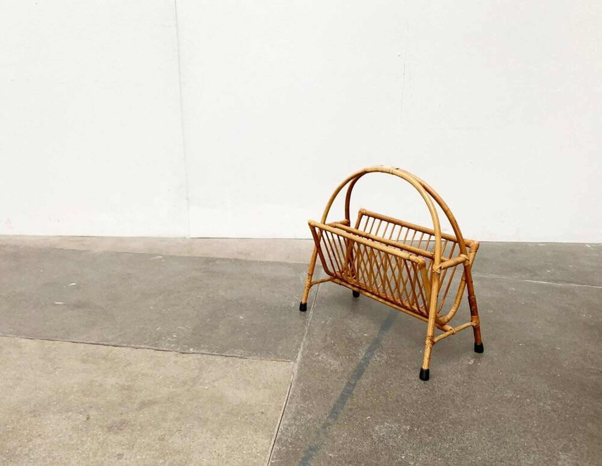 Mid-century bamboo magazine rack, 1960s