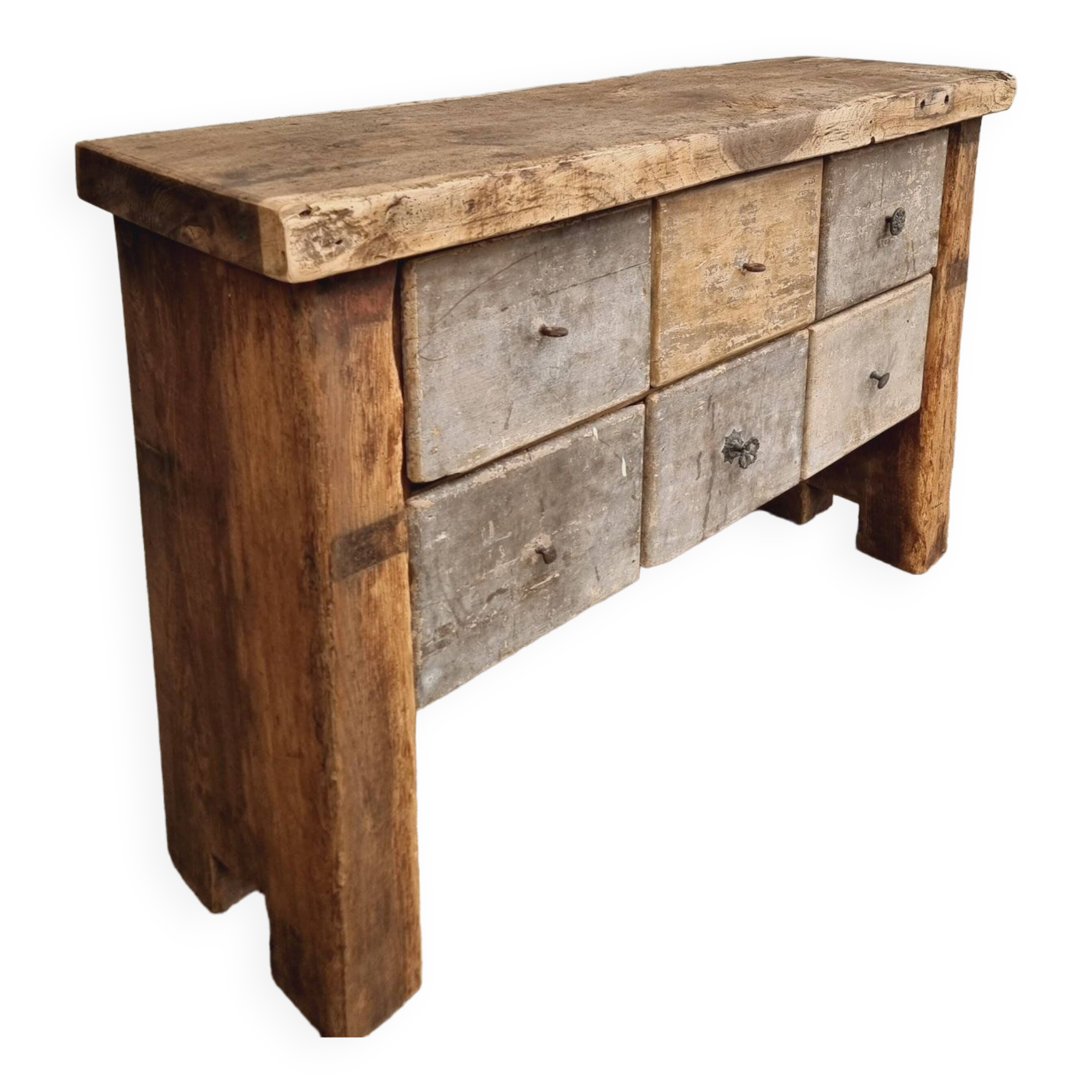 Antique workbench, chest of drawers, side table, bathroom furniture, 19th century
