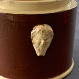 Sarreguemines clay pot with mascarons