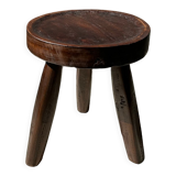 Brown solid wood stool hollow circular seat h:35cm d:30cm