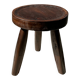 Brown solid wood stool hollow circular seat h:35cm d:30cm