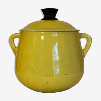 Yellow ceramic pot cauldron