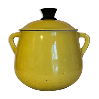 Yellow ceramic pot cauldron