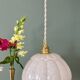 Vintage glass pendant light from Clichy in white.