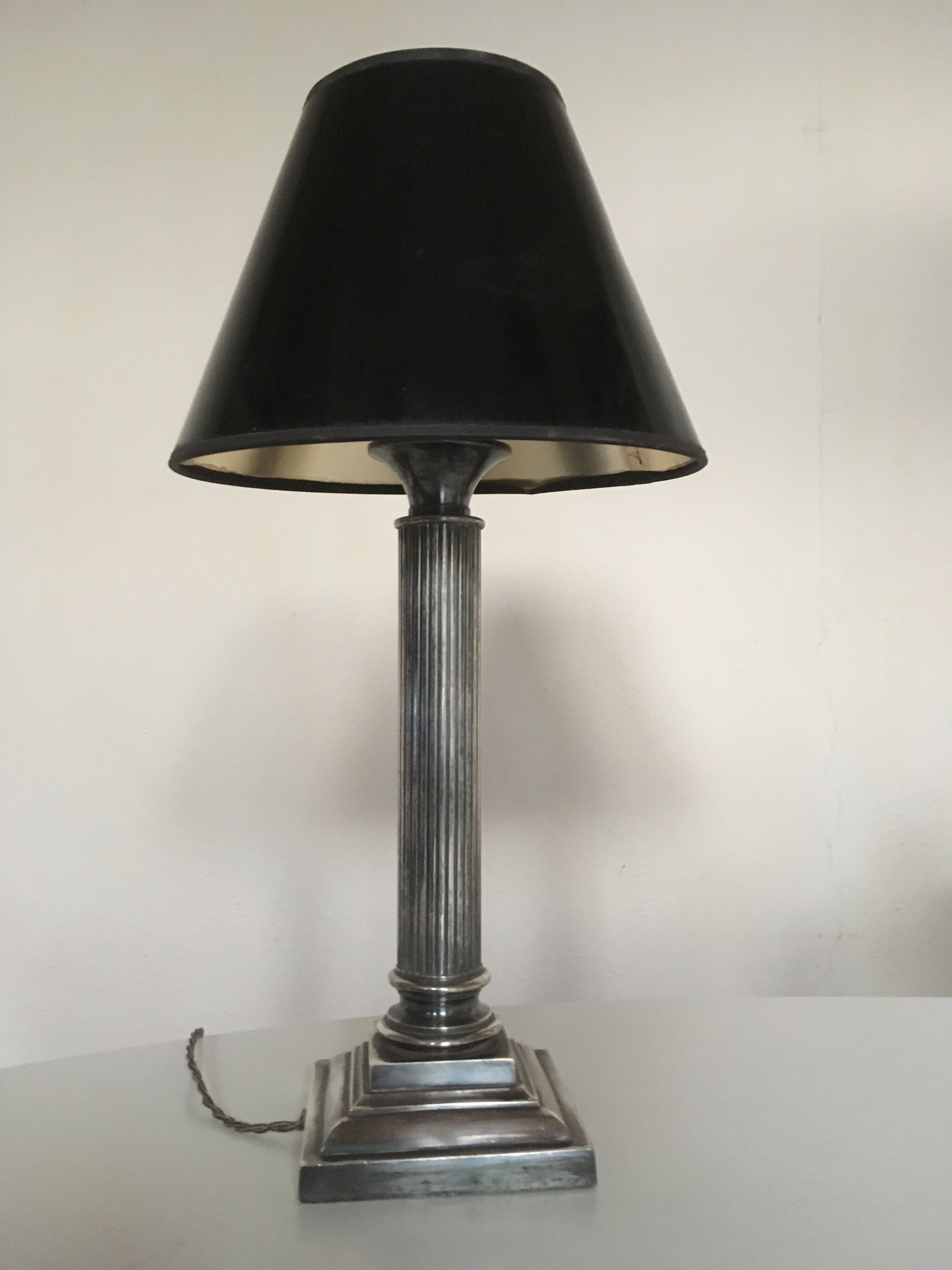 lamp column neoclassical greek revival in bronze silver years 60s