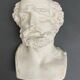 Bust of Socrates in plaster mid-twentieth artist's studio