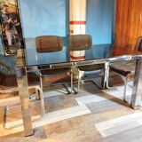 Italian living room table + 6 chairs 1970s