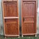 Pair of double-sided communication doors in chestnut with their frame - 20th century