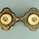 4 mid century ceramic wall lamps 1960s 1970s lava drip glaze pop art beige brown
