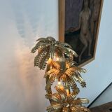 Brass palm tree table lamp with 4 trunks