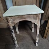 Solid wood stool seat square feet patinated