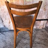 Old vintage baumann light wood bistro chair #a566