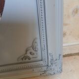 Mirror with a grey wooden frame
