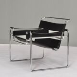 Wassily chair by Marcel Breuer in black leather 1970