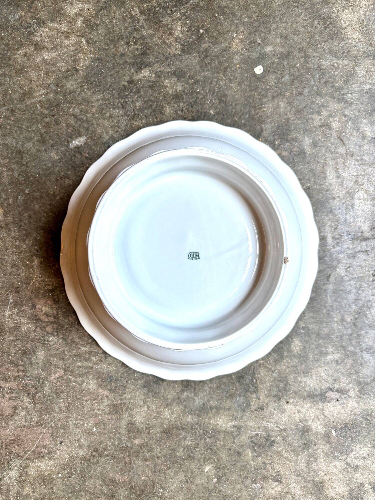 ULIM salad bowl in white and gold Limoges porcelain