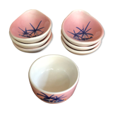 Old aperitif service vallauris bowl & 5 cups ceramic