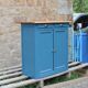 Vintage deep blue Parisian sideboard & natural wood top