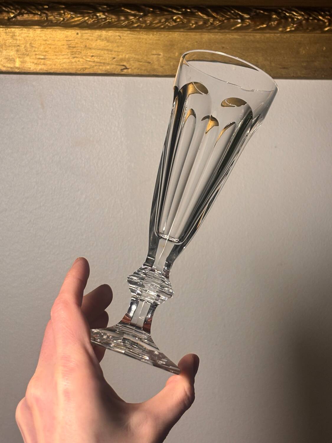 Baccarat Harcourt flute, 1841, signed